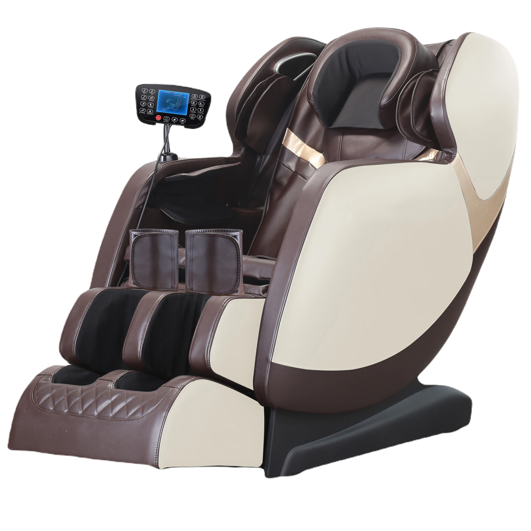 a massage chair with a remote control